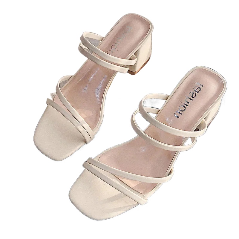 Crossfit Ladies - Vrouwelijke sandalen met vierkante hak, open