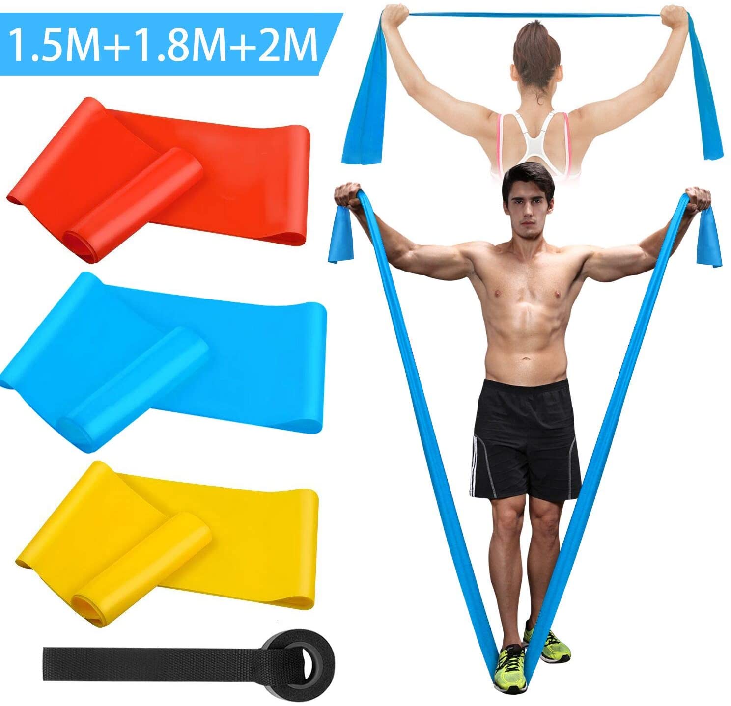 Crossfit Equipment - Elastische fitnessbanden 3-delige weerstandsbanden Elastische fitnessbanden